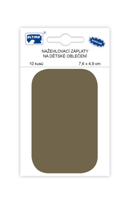 Nažehľovacie záplaty malé 10 ks v balení - khaki